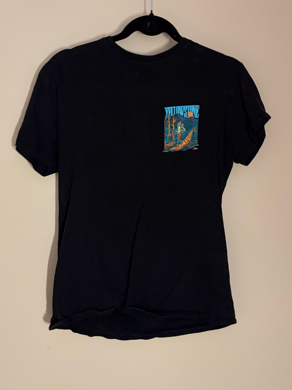 Black Graphic Pocket-Print Men's T-Shirt